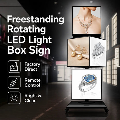 LQ Freestanding Rotating LED Light Box Sign