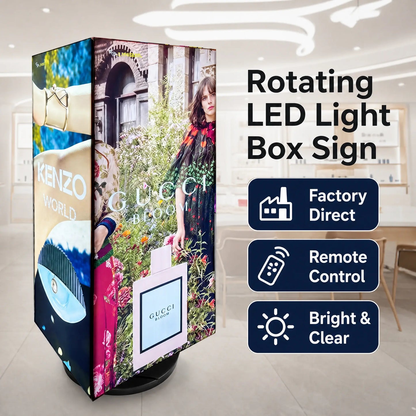 Caja de luz giratoria LED LQ
