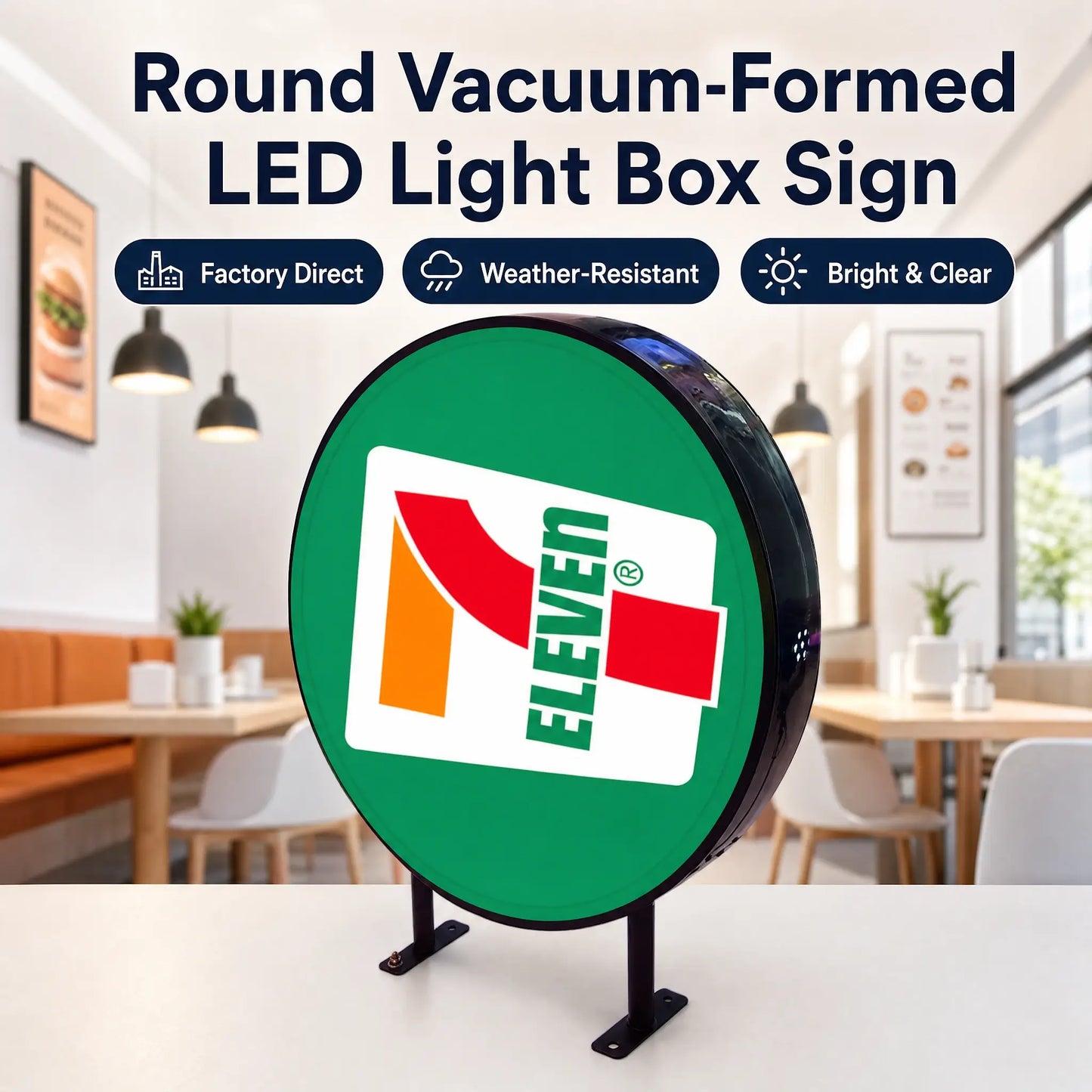Letrero de caja de luz LED termoformado redondo LQ