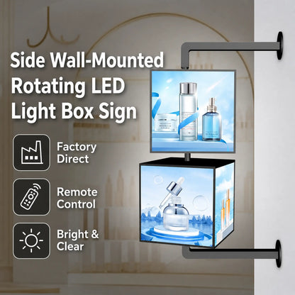 LQ Side Wall-Mounted Rotating LED Light Box Sign